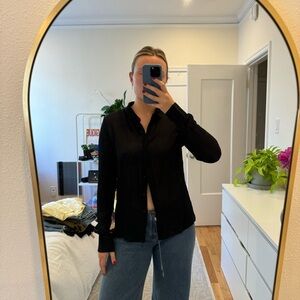 Reformation sheer black button up. Size large.